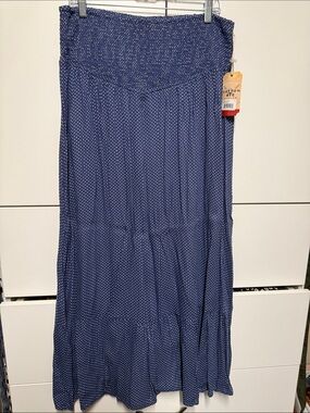 Cotton & Rye Navy Polka Dot Maxi Skirt
